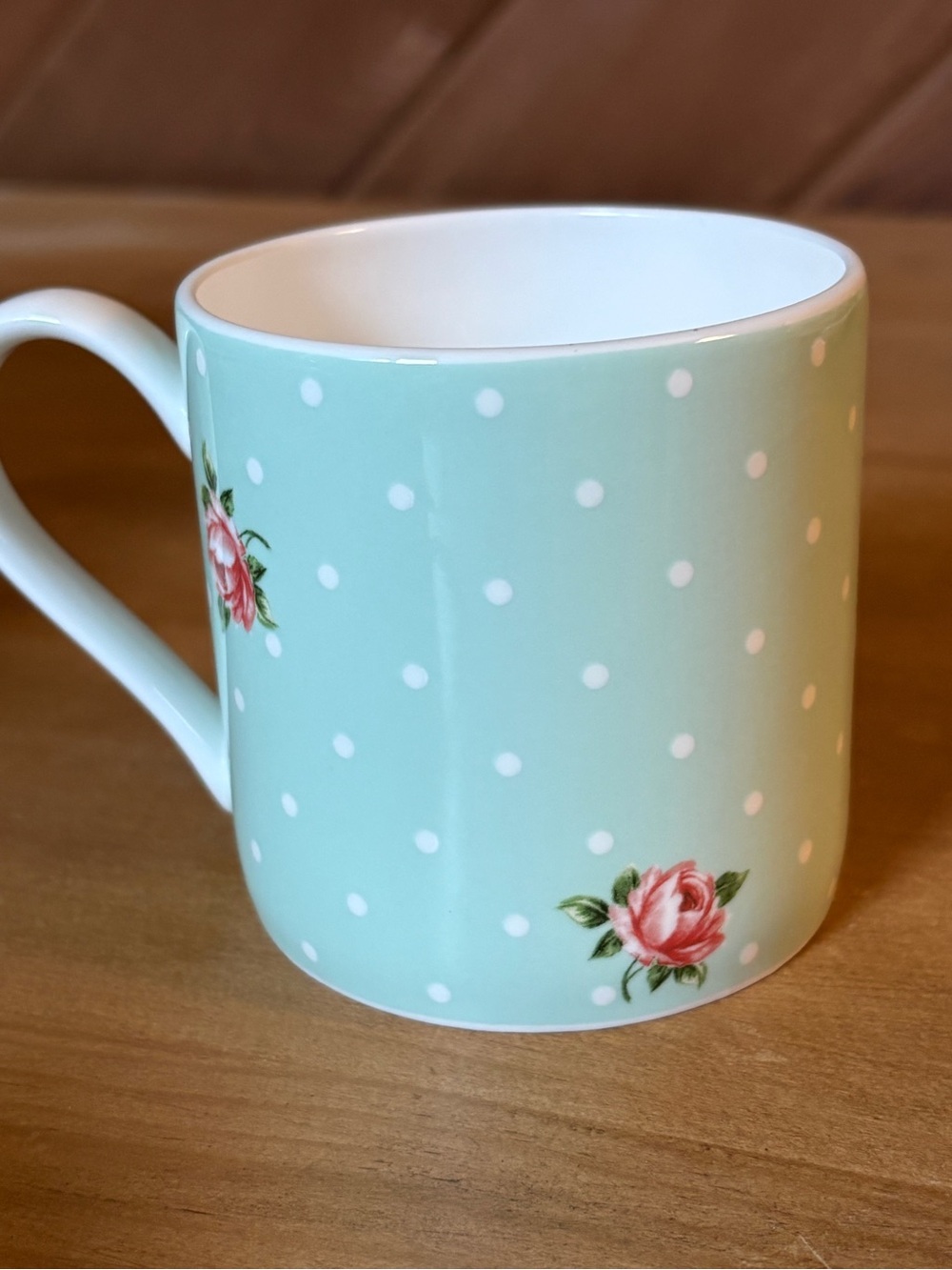 Royal Albert Mint Green Polka Dot Rose Mug